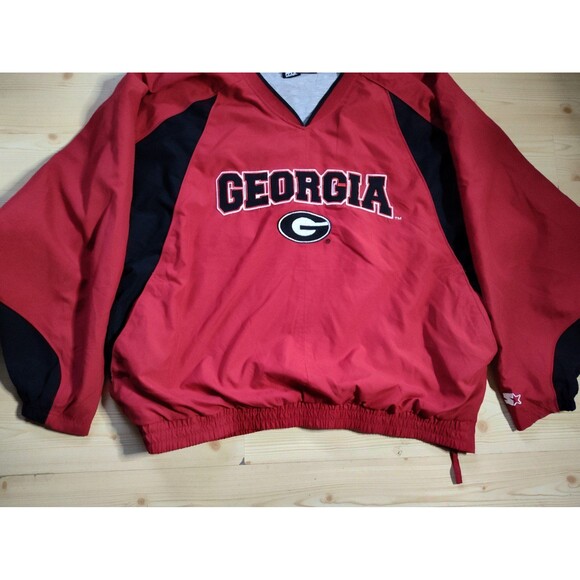 Georgia Bulldogs Sweatshirt 2XL Red Varsity V Neck Pullover Starter - Picture 2 of 10